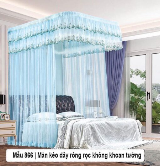 Màn khung ròng rọc kéo dây tăng chỉnh được chiều cao không khoan tường