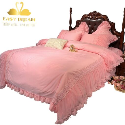 🔥HOT DEAL🔥 BỘ GA + 2 VỎ GỐI -Kết hợp màn khung không khoan tường siêu đẹp- Trang trí phòng ngủ - phòng cưới - decor - Hình ảnh 5