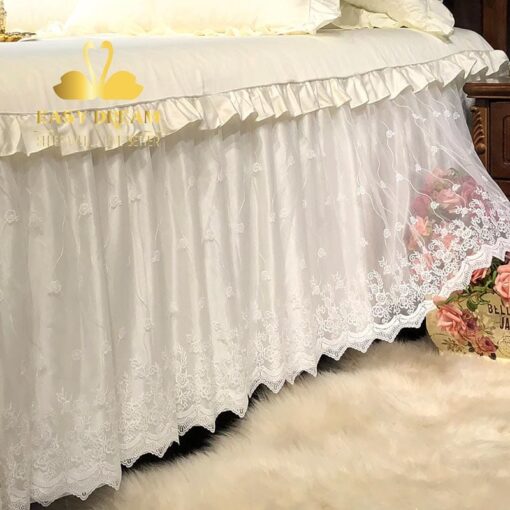 🔥HOT DEAL🔥 BỘ GA + 2 VỎ GỐI -Kết hợp màn khung không khoan tường siêu đẹp- Trang trí phòng ngủ - phòng cưới - decor - Hình ảnh 9
