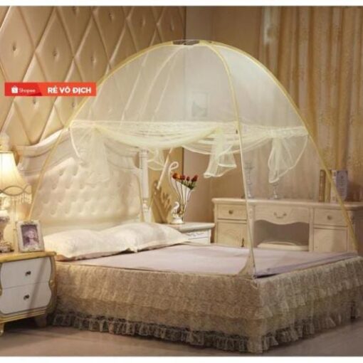 🔥HOT DEAL🔥 Màn chụp (mùng) tự bung -gấp gọn- chống muỗi dành cho người lớn -cao 1m65 có 2 cửa- vải tuyn cao cấp - Hình ảnh 6