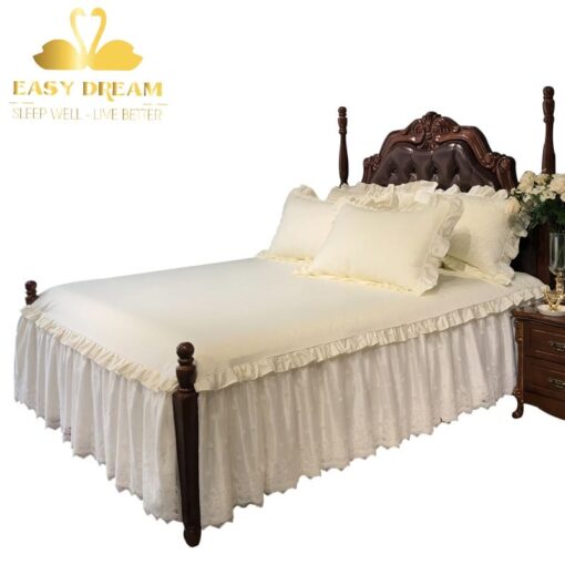 🔥HOT DEAL🔥 BỘ GA + 2 VỎ GỐI -Kết hợp màn khung không khoan tường siêu đẹp- Trang trí phòng ngủ - phòng cưới - decor - Hình ảnh 8