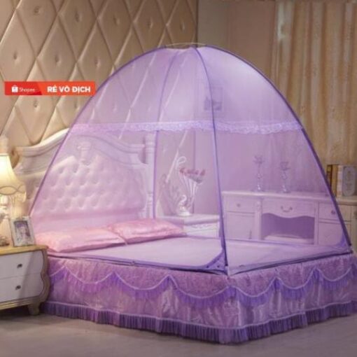 🔥HOT DEAL🔥 Màn chụp (mùng) tự bung -gấp gọn- chống muỗi dành cho người lớn -cao 1m65 có 2 cửa- vải tuyn cao cấp - Hình ảnh 2