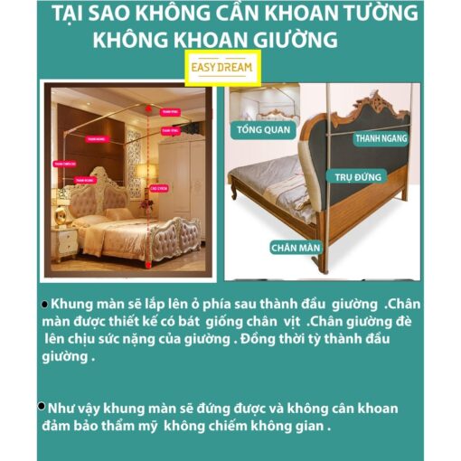 Màn khung không khoan tường chính hãng EASY DREAM chống muỗi - Hình ảnh 8