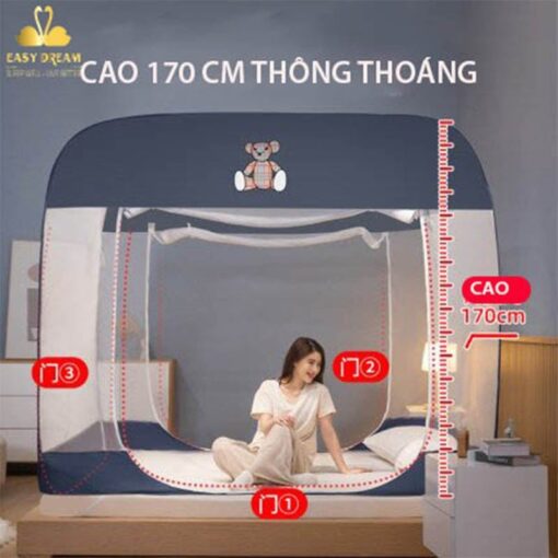 Mua Màn chụp, mùng chụp đỉnh vuông chân viền cao cấp Một Cửa, có thể gấp gọn, dễ dịch chuyển, mang đi hay cất giữ - Hàng chính hãng 1.8*2m - Hình ảnh 2