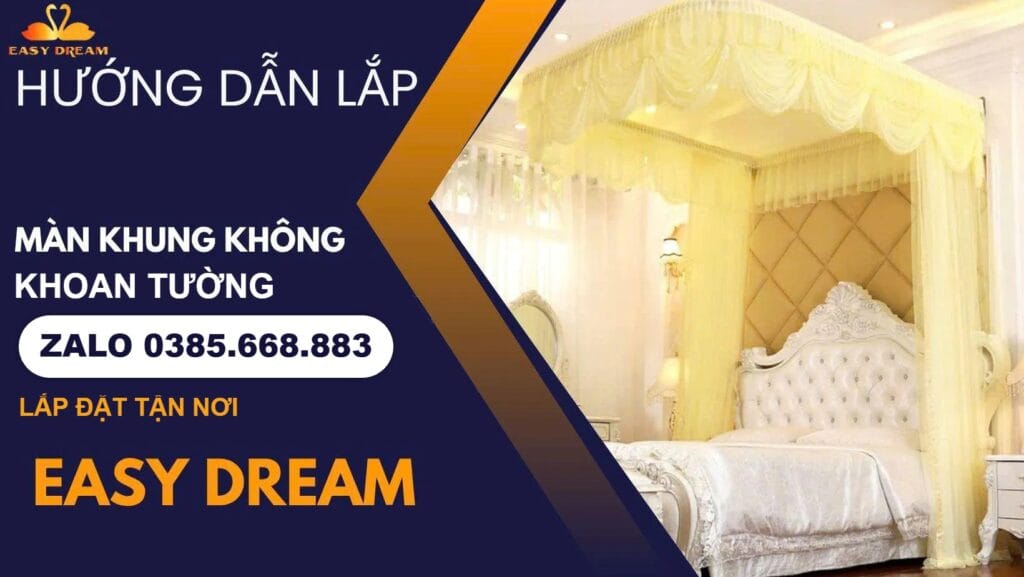 Hướng dẫn lắp màn khung không khoan tường - Zalo 0385.668.883